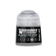 Small gray Warhammer Tone Pro paint pot in Blackstone Void, featuring a numbered scale from one to five.
