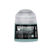 A teal Warhammer Tone Pro paint pot labeled Craventhrone Cloak with a circular icon highlighting the number five.