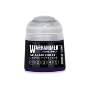 A Warhammer Tone Pro pot of Shalaxi Violet paint featuring numbered circles one through five on the label.