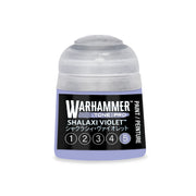 Small Warhammer Tone Pro plastic paint pot containing light purple Shalaxi Violet paint, with the number five highlighted in a circle on the label.