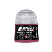 A Warhammer Tone Pro paint pot labeled Magnus the Red, featuring a numeric scale from one to five with the number three highlighted.
