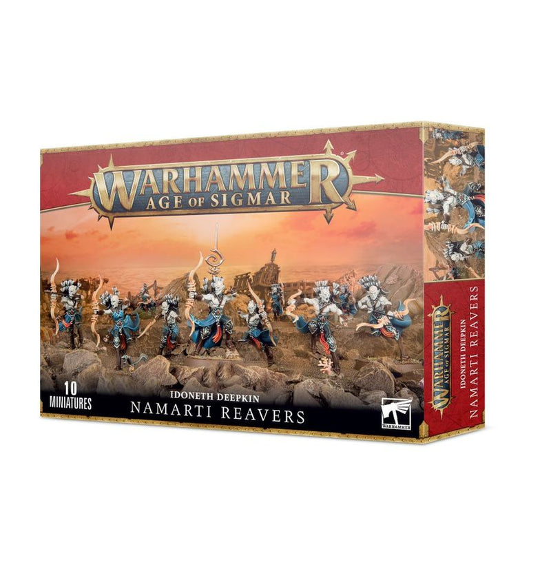 Warhammer Age of Sigmar: Idoneth Deepkin – Namarti Reavers box by Games Workshop, featuring painted miniatures on Citadel bases in an action-packed fantasy scene on the front.