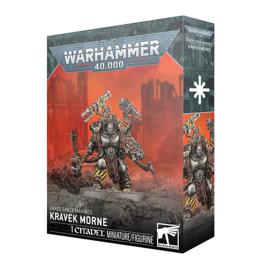 Warhammer 40,000 miniatures box with Kravek Morne 