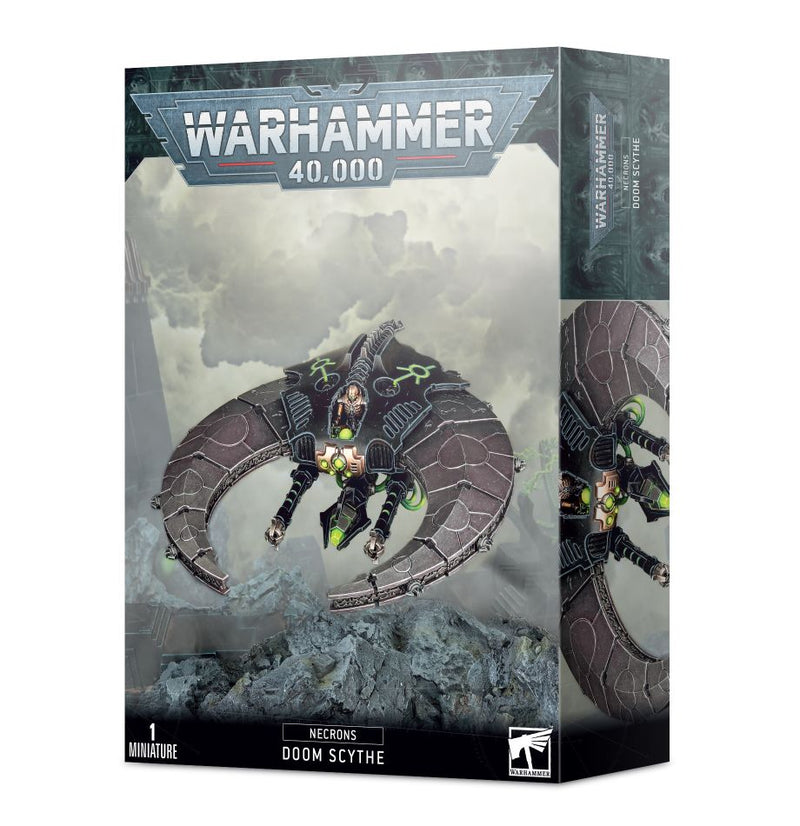 Warhammer 40k: Necrons - Doom/Night Scythe box by Games Workshop includes a detailed Necron aircraft with green energy effects.