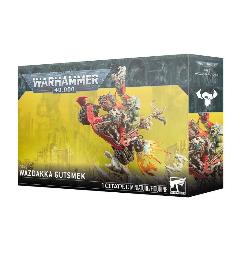 Warhammer 40,000  Wazdakka Gutsmek on a yellow background