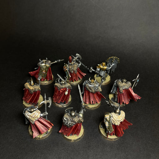 Assembled, Painted, and Based Chaos Warriors.