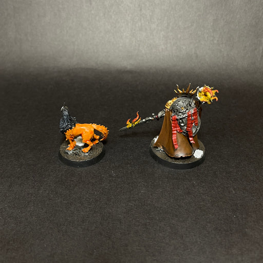 Painted and Based Lord Veritant with Gryph Crow.

Out of Print.

Torch Needs to be Reattached.