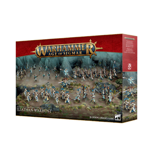 Warhammer Age of Sigmar game box with Iliathan Warhost miniatures on a white background