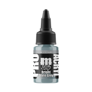 A 22ml bottle of Monument Hobbies: Pro Acryl Paint - 1-Step in Bright Slate Grey, ideal for miniature painting, features a black cap and bold white and black lettering on the label.