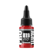 A compact 22ml red bottle of Monument Hobbies: Pro Acryl Paint - 1-Step, featuring a black twist cap and dropper tip; ideal for precise, vibrant miniature painting.