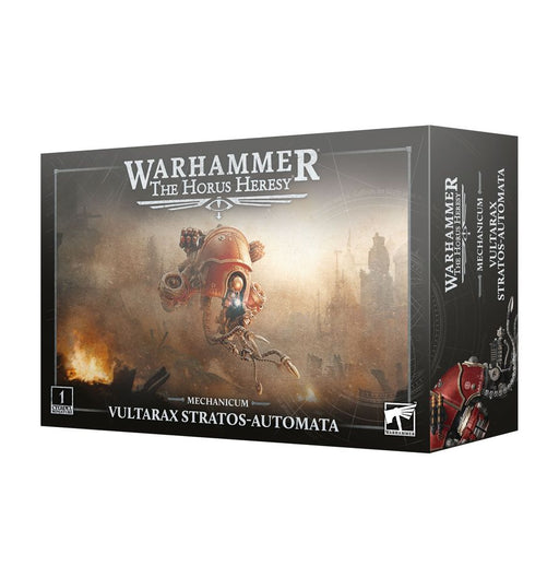Warhammer The Horus Heresy game box with a Mechanicum Vultarax Stratos Automata