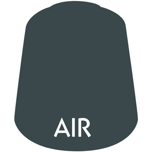 A dark, rounded trapezoid resembling Citadel Air Paints: Mechanicus Standard Grey (24ml) with "AIR" in white capitals near the bottom, designed for airbrush application.