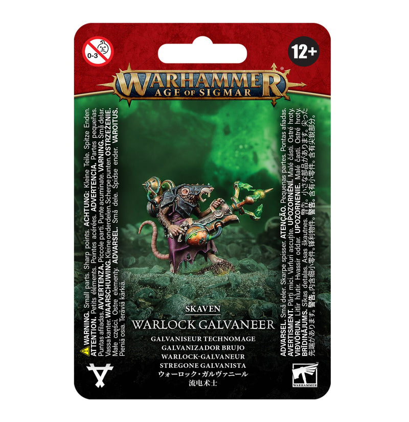 Warhammer Age of Sigmar: Skaven - Warlock Galvaneer by Games Workshop, detailed figure on 32mm base, mechanical device.