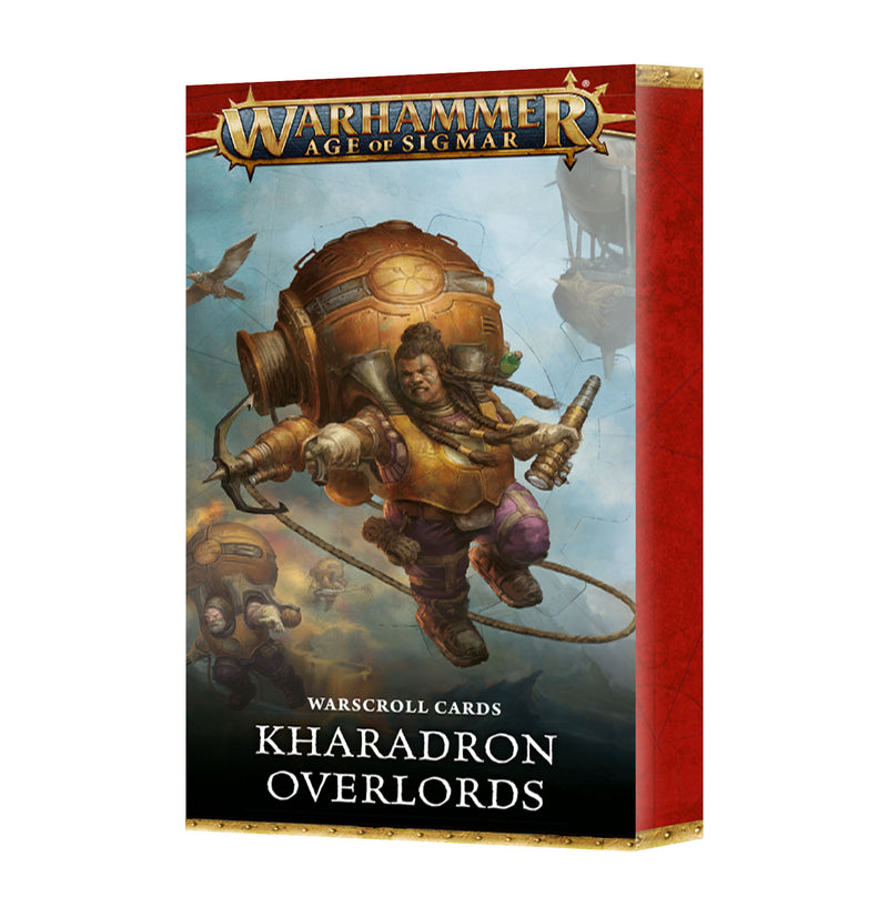 The Warhammer Age of Sigmar: Kharadron Overlords - Warscroll Cards (2025) set features essential cards for the armored, jetpack-equipped dwarves soaring through stormy skies.