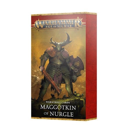 Contains 45 Cards:
– 33x Warscroll cards
– 12x Spearhead cards with battle traits, regiment abilities, and enhancements for the Bubonic Cell and Bleak Host

All cards measure 70mm by 121mm. Some are double-sided, featuring colour-coded rules and abilities on one side, with an explanation of each on the reverse.