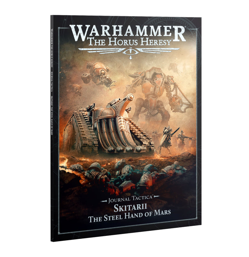 This 48-page softcover supplement contains:
– In-depth Lore: Detailing the Skitarii Battle-Pilgryms and their role within the Mechanicum, as well as how the horror of the Horus Heresy split even these stoic warriors between loyalty to the Fabricator General and the wider Mechanicum.
– Additional Missions: The Vaults of Tharsis Legendary Mission and the Relic Hunt Missions Pack, featuring fast-paced missions to recover ancient weapons and devices long thought lost.
