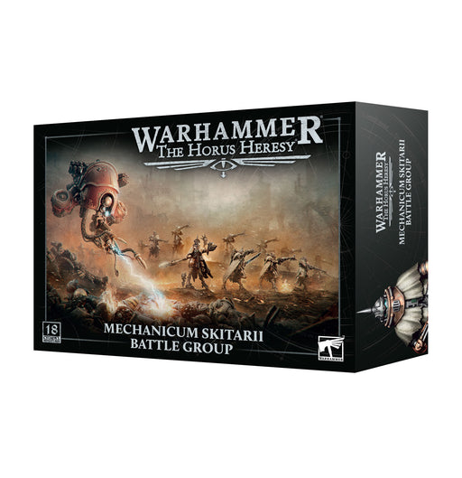 This boxed set builds 18 multipart plastic Mechanicum miniatures:
– 1x Skitarii Battle-Pilgrym Marshal
– 1x Vultarax Stratos-Automata
– 16x Skitarii Battle-Pilgrym Corpus miniatures

This kit comprises 313 plastic components, 1x Citadel 32mm Round Base, 1x Citadel 100mm Round Base, 20x Citadel 28.5mm Round Bases, and 1x Citadel 115mm Ball Stem Adaptor. These miniatures require assembly and are supplied unpainted
