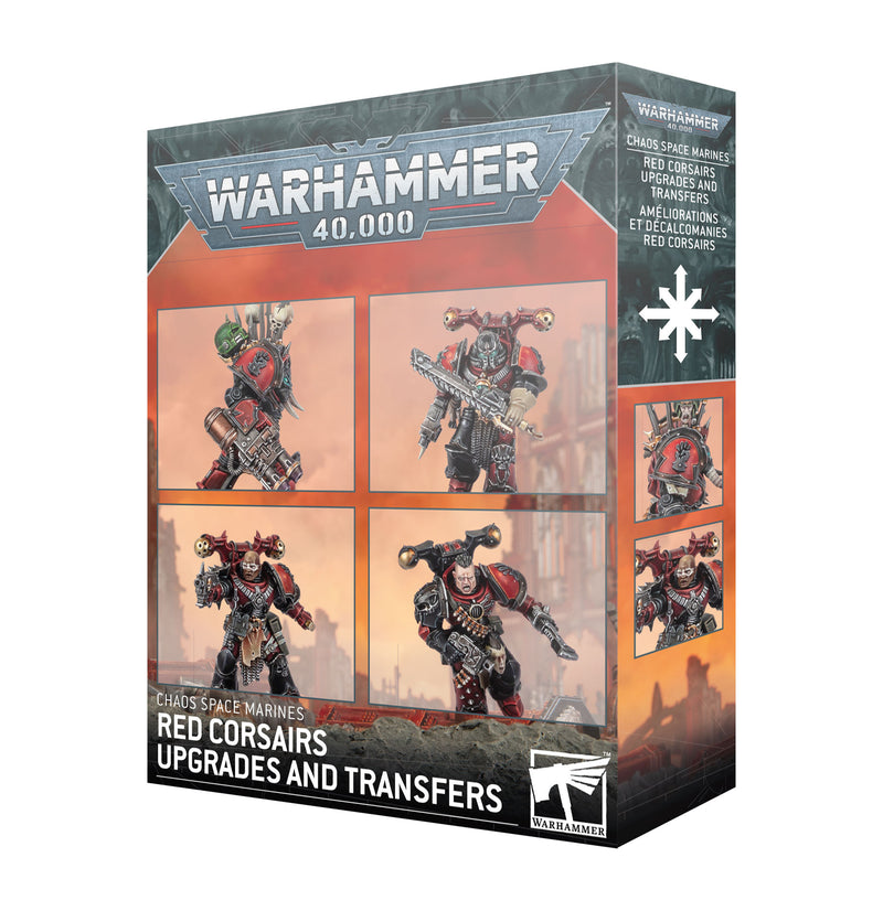 This plastic upgrade set includes:
– 5 bare heads
– 10 power armour shoulder pads
– 5 Terminator shoulder pads
– 3 bandoliers
– 2 chainswords
–&nbsp;2 hanging trophies