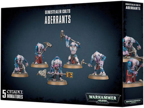 The Warhammer 40k: Genestealer Cults - Aberrants box set has five mutant miniatures. Part of GSC Wave 2 by Games Workshop.